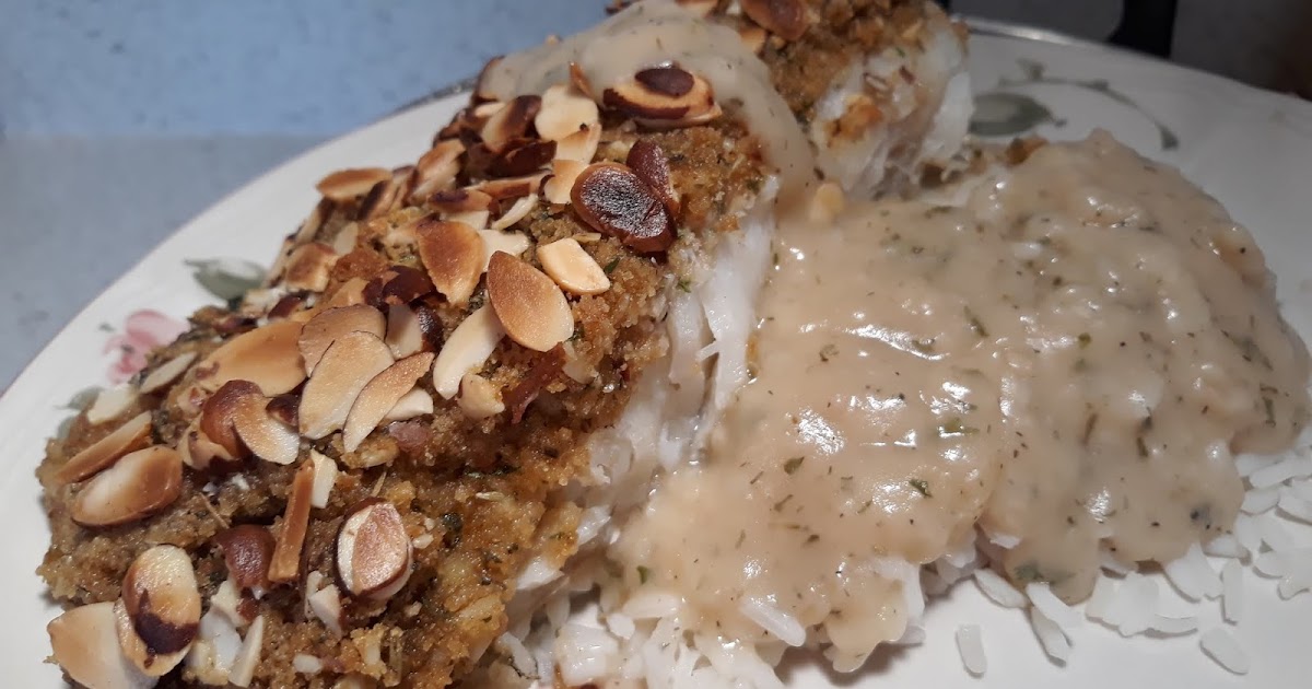 Southern Cooking Flounder Or Cod Fillets With Baked Toasted Almonds