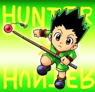 プラムのアトリエ Hunter Hunter 走る 走っているポーズ ゴン フリークス 私服ver 釣り竿 ミニキャラ ちびキャラ イラスト