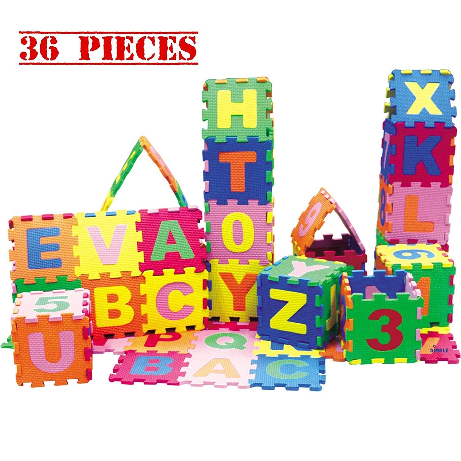 AZ Alphabet and 09 Numbers Puzzle Foam Mats for Kid 36 Pieces Mini