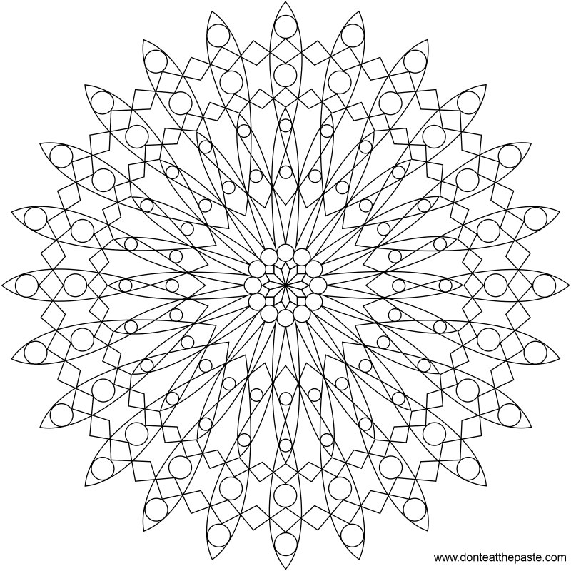 A mandala to color- available in both JPG and transparent PNG format