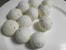 Chenna balls with grated orange skin for orange rasgulla recipe