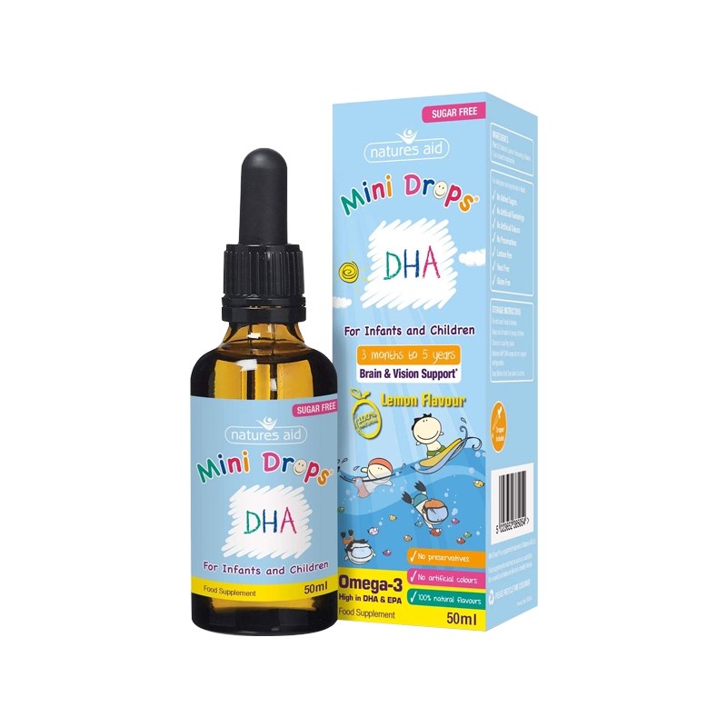 [GIÁ ĐẶC BIỆT] Natures Aid Bổ sung DHA dạng giọt cho bé từ 3 tháng – 5 tuổi Vitamin Natures Aid DHA Drops 50ml