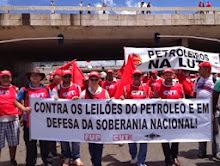 Petroleiros em greve contra leilão de Libra