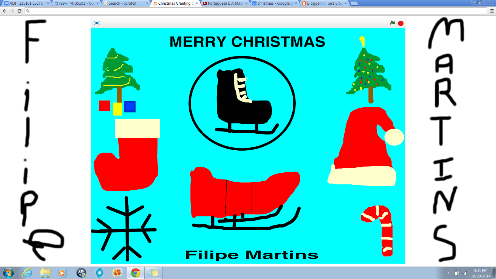 Filipe's Blog Class 8, Scratch Animated Greeting Card