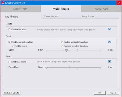 touchpad options