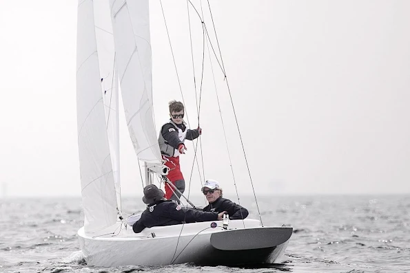 Crown Prince Frederik  and his son Prince Christian attended the Danish Open Dragon Sailing Championship. Crown Princess Mary and her children Princess Isabella, Prince Vincent and Princess Josephine visited the Dragor harbour