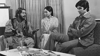 film 'zanjeer' amitabh bachchan, jaya bachchan and praan in film ;zanjeer'