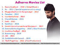indian actor atharvaa debut film Baana Kaathadi 2010 to Thalli Pogathey 2021 post production movie