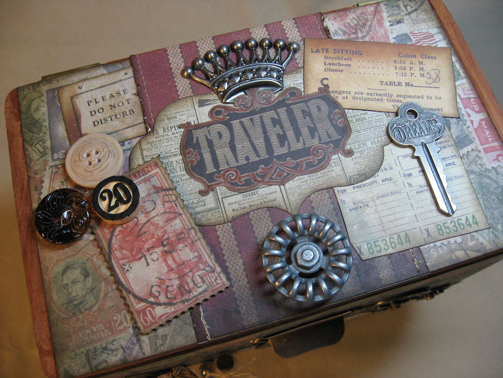 Annette's Creative Journey: Altered Cigar Box on Pulley Wheels