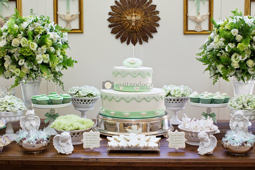 Batizado para Menino em Verde e Branco – Blog Bella Fiore