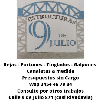"ESTRUCTURAS 9 DE JULIO" Presupuestos sin Cargo: Wsp: 3454-46-79-84