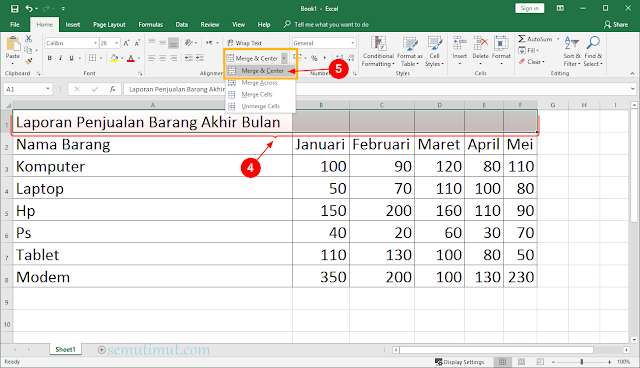 membuat kategori di Excel