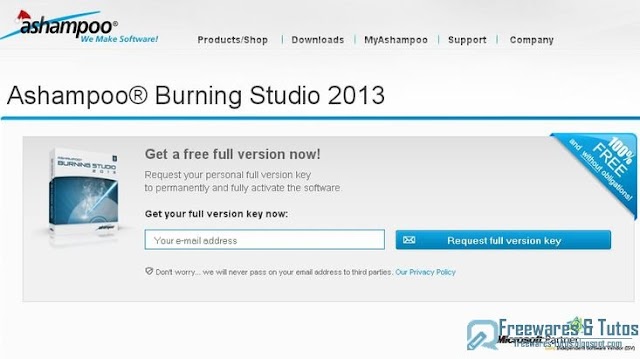 Offre promotionnelle : Ashampoo Burning Studio 2013 gratuit !