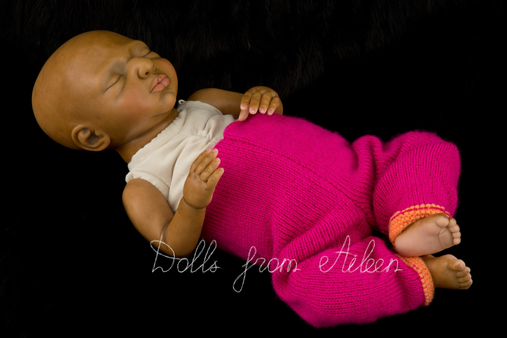 OOAK Hand Sculpted Sleeping Indian Baby Girl Doll