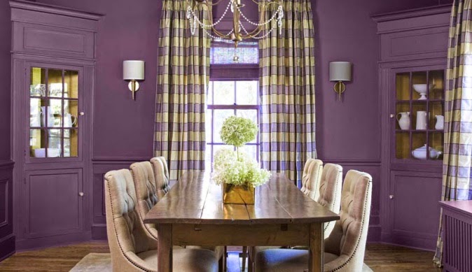 Diseños de comedores en tonos morados - Colores en Casa