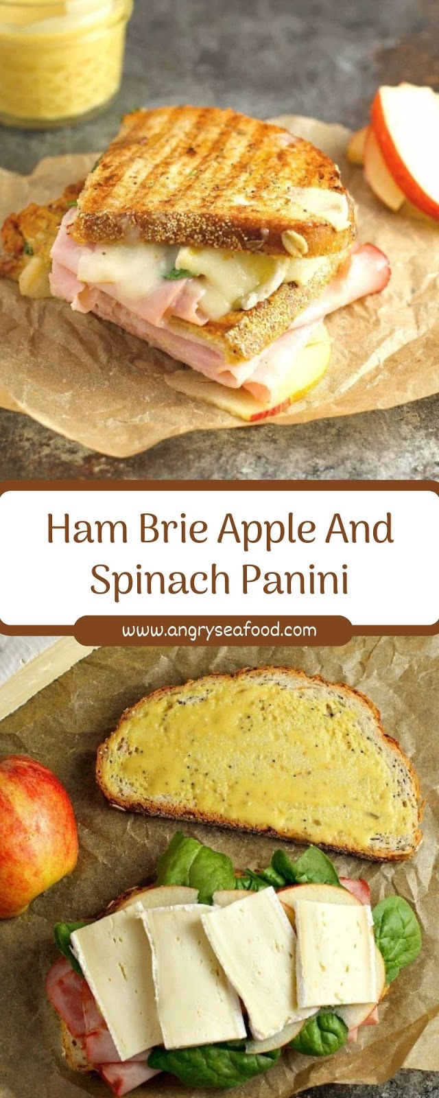 Ham Brie Apple And Spinach Panini