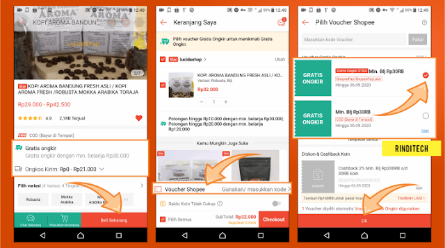 Cara mendapatkan gratis ongkir Shopee minimal belanja 30 ribu