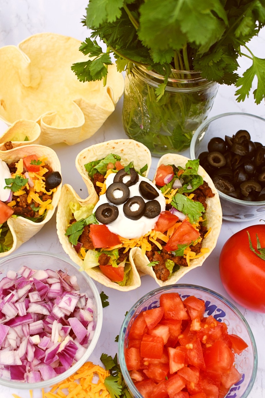 Taco Salad with Homemade Tortilla Bowls The Nutritionist Reviews