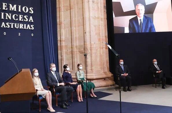 Queen Letizia wore a flower embellished long sleeved dress from Delpozo. Crown Princess Leonor, Infanta Sofia and Queen Sofiaç Felipe Varela