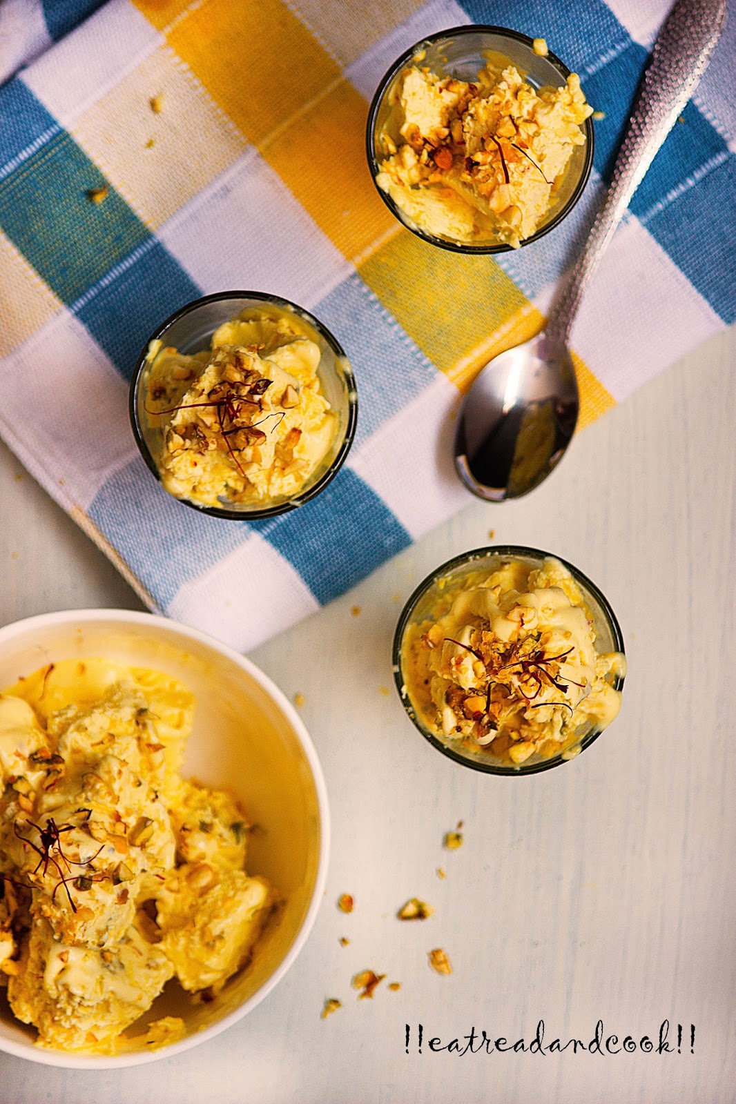 Saffron and Pistachio Ice Cream