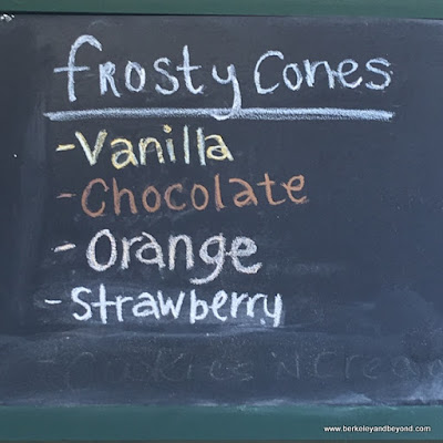 soft serve ice cream flavors board at Meadowlark Dairy in Pleasanton, California