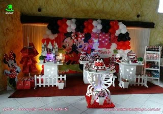 Decoração de aniversário Minnie vermelha