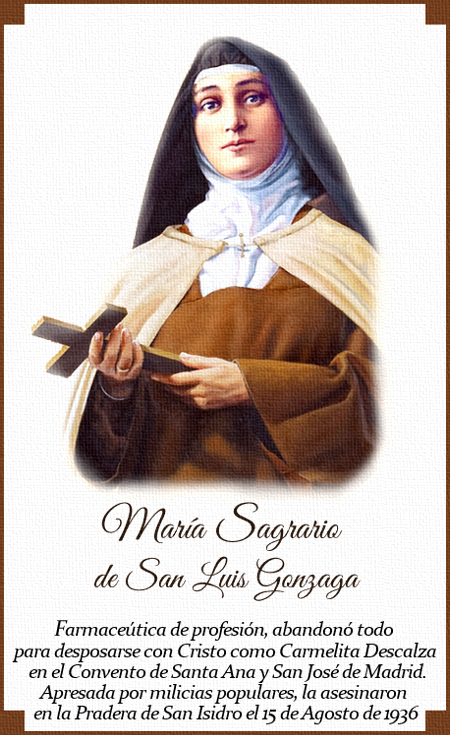 Prácticas de piedad y Devocionario Católico MARÍA SAGRARIO DE SAN LUIS