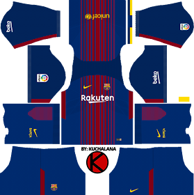 Barcelona Nike home Kits 2017/2018 - Dream League Soccer