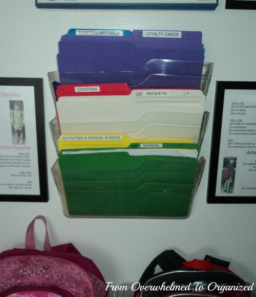 File folders for forms, coupons, receipts and cards.