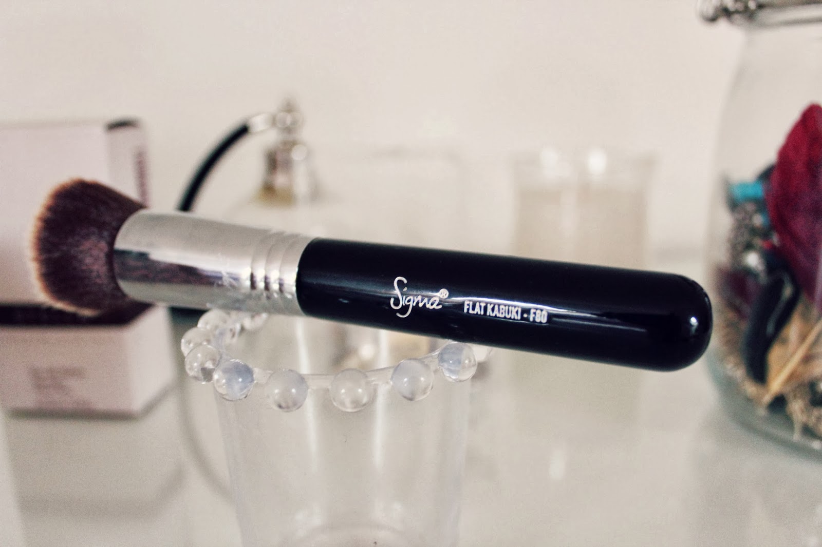 Sigma F80 Flat Top Kabuki Brush Live Laugh Lipstick