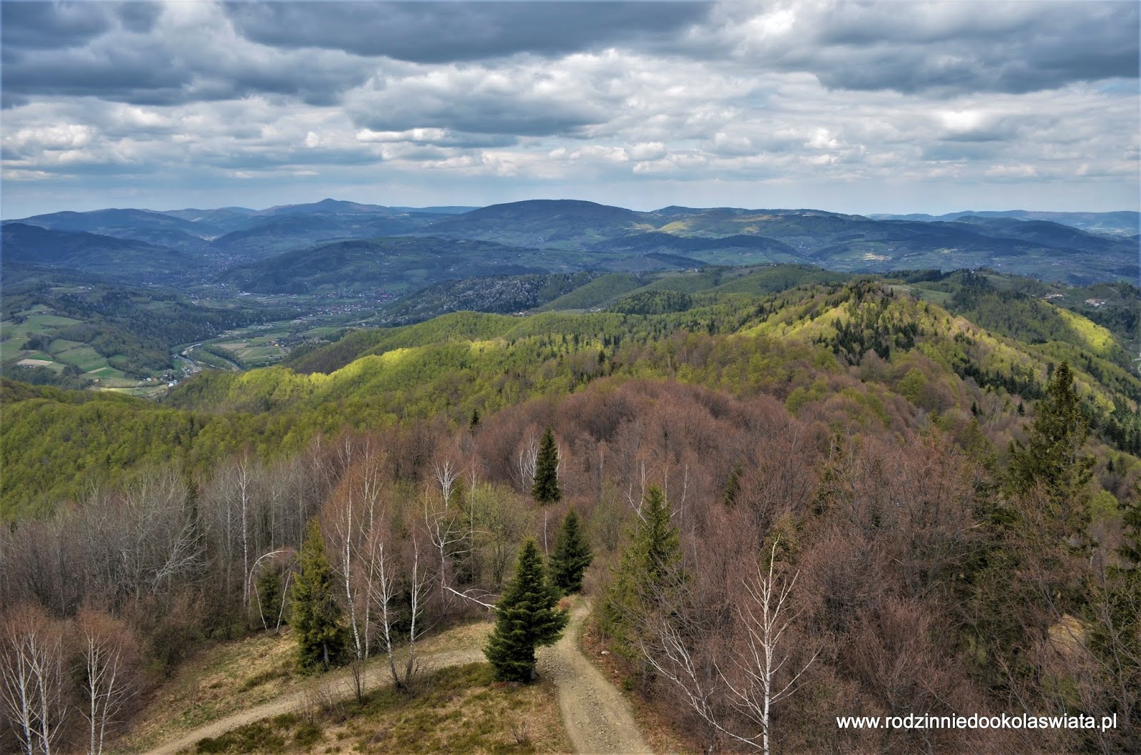 Wieża widokowa na Koziarzu z Tylmanowej Beskid Sądecki z dziećmi
