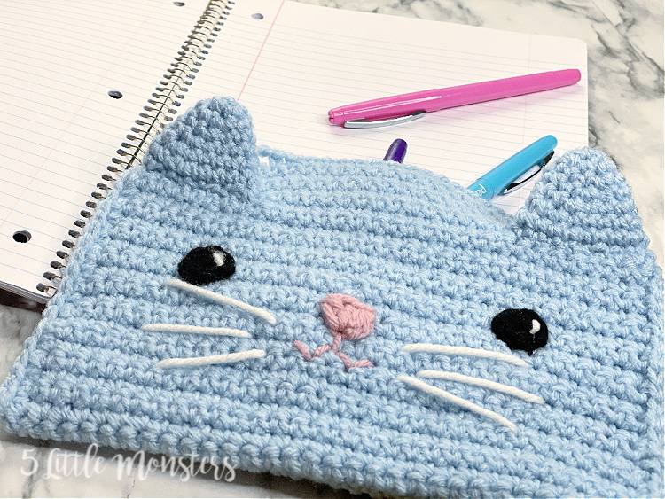 Cat Pencil Case Cats and Yarn Knitting Notion Pouch Kitten Makeup