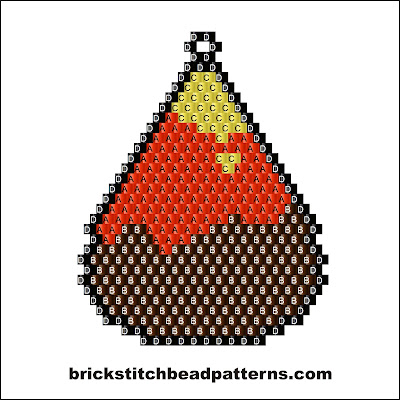 Click for a larger image of the Large Harvest Candy Corn Halloween bead pattern labeled color chart.