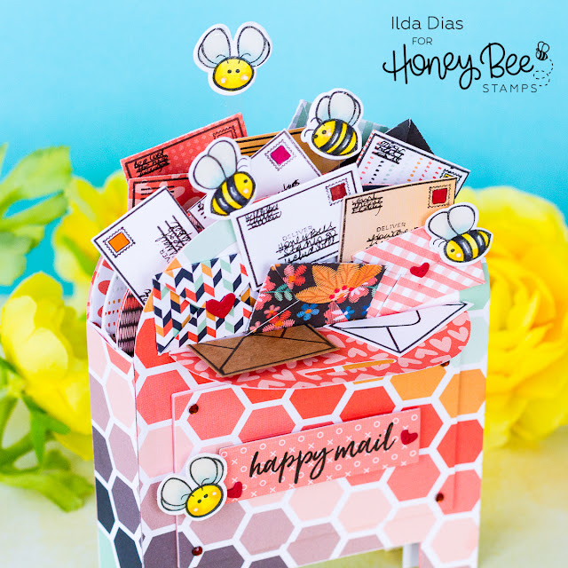 Happy Mail Just Beecause | 3D Post Box Card | Honey Bee Stamps by ilovedoingallthingscrafty.com