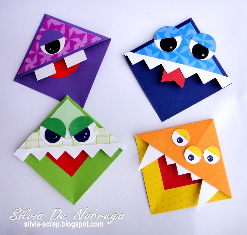 Silvia Scrap Marcapaginas De Monstruos Y Buhos Manualidades Libros De Halloween Manualidades Escolares