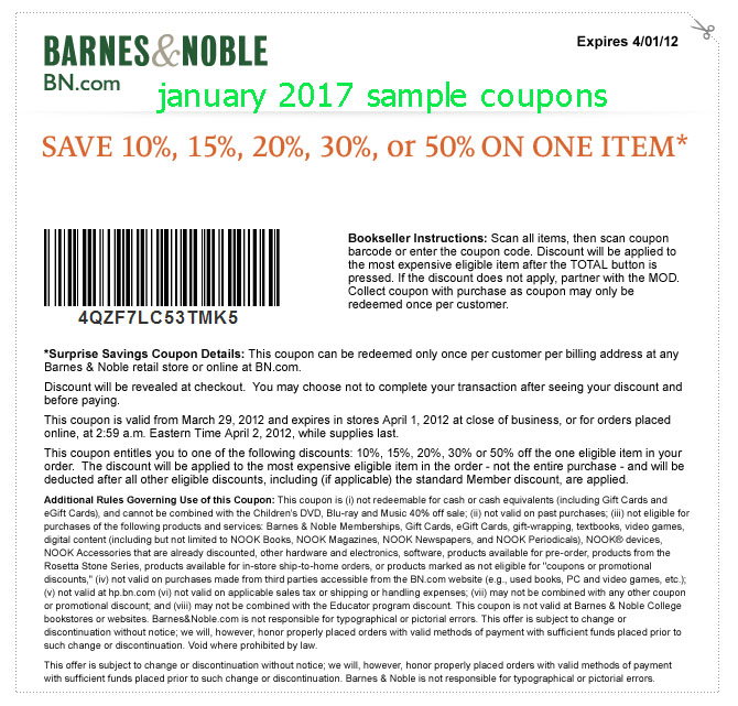 Free Promo Codes and Coupons 2023 Barnes and Noble Coupons