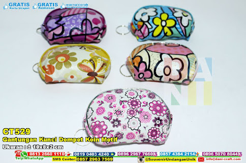 Gantungan Kunci Dompet Koin Motif