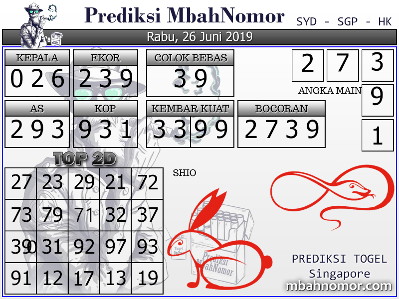 Info Prediksi Togel Prediksi Togel Singapore 26 Juni 2019