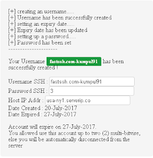 Pada kesempatan hari ini saya akan mengupdate toturial yang sebelum nya adalah  √ Update Beberapa Akun SSH Premium Server America