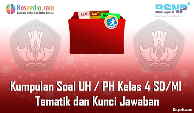 Kumpulan Soal UH / PH Kelas 4 SD/MI Tema 1, 2, 3, 4, 5, 6, 7, 8, 9 dan Kunci Jawaban