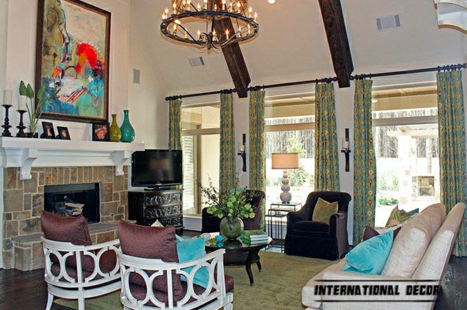 Stylish interior with turquoise accents