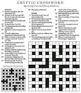 cox rathvon cryptic crossword side hand national forum puzzle left today halves offering found two
