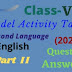 Model Activity Tasks | Second Language (English) | CLASS 7 | Part Two | 2021 | PDF | Question & Answer