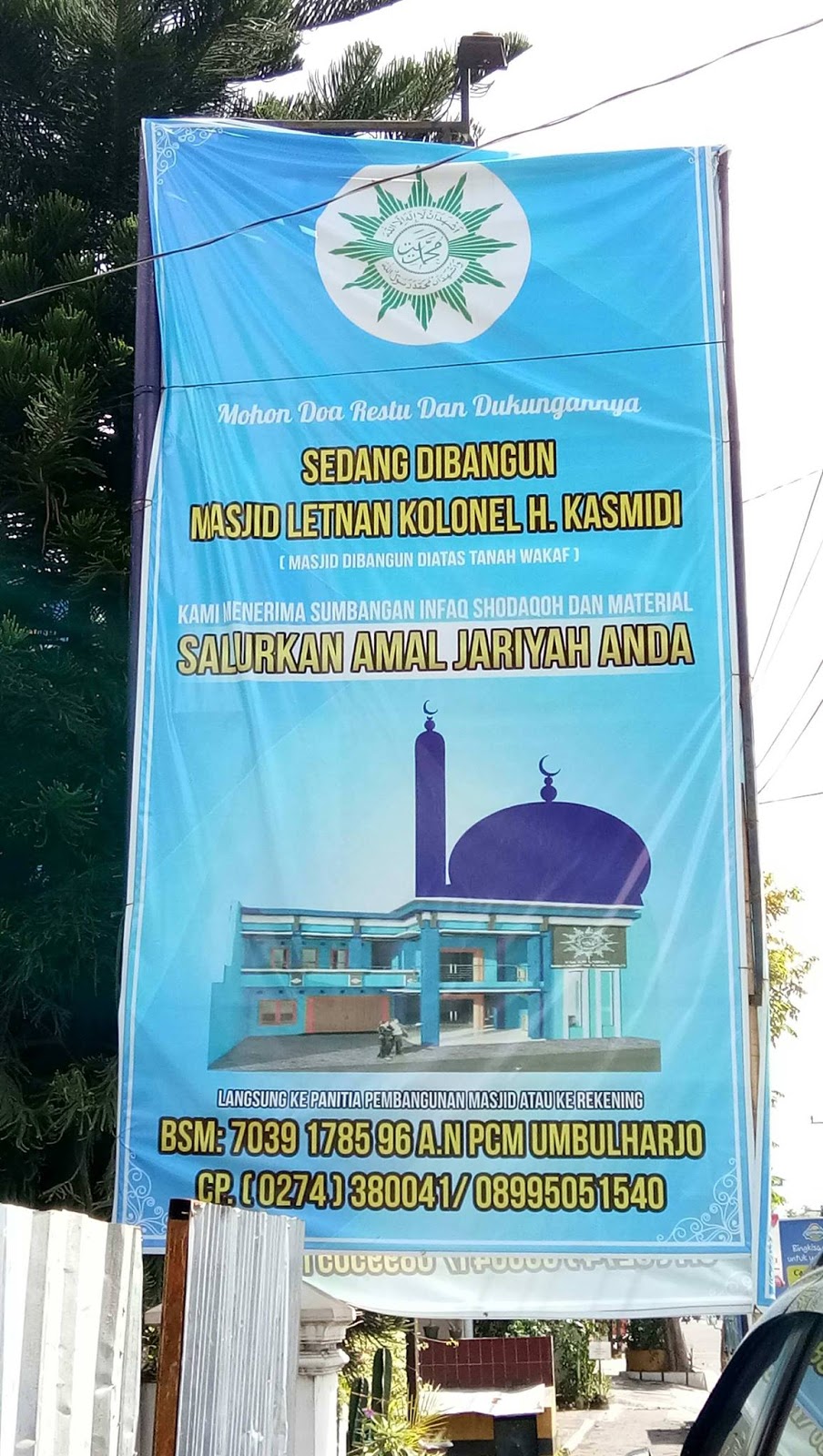 Banner Mohon Doa Restu Pembangunan Masjid desain banner kekinian