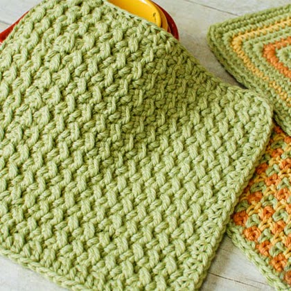 Crunchy Stitch Crochet Dishcloth Pattern