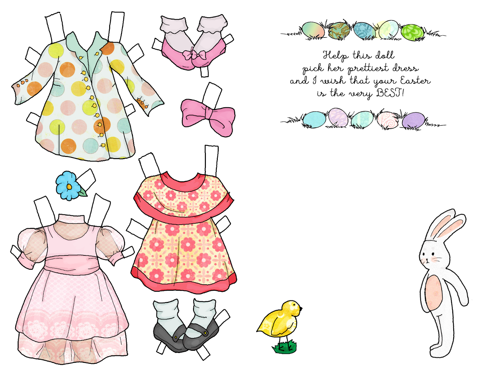Miss Missy Paper Dolls: Happy Easter Paper doll