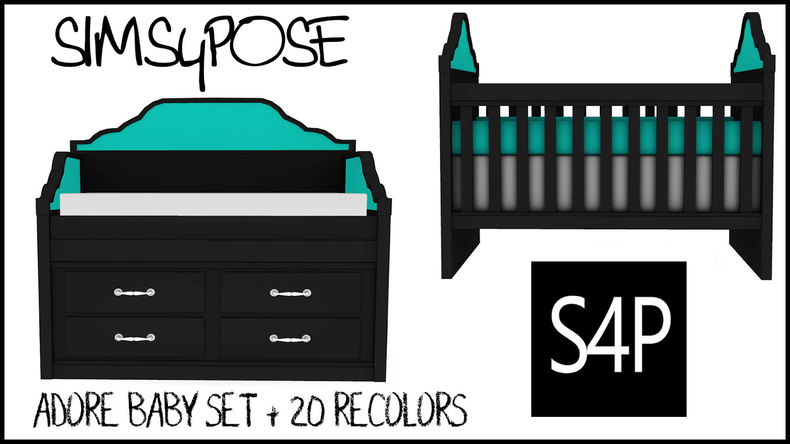 Download Sims 4 Pose Adore Baby Furniture Set Nursery Mesh