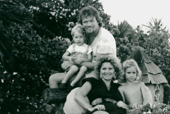 richard branson with wife and children