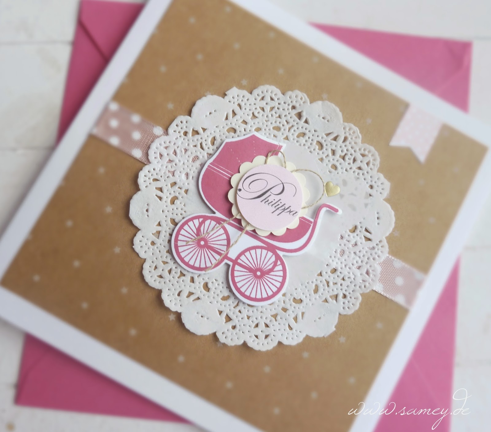 Samey Atelier Farbstil: ♥ Personalisierte Karte zur Geburt ♥