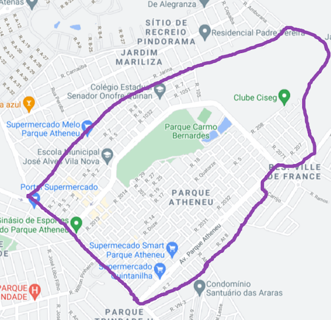 Mapa real do Parque Atheneu